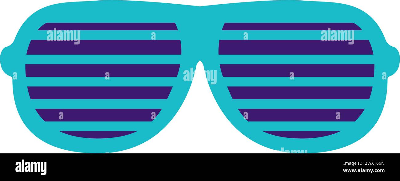 Fashionable beach sunglasses with horizontal bars. Beach glasses. Summer vacation icon. Simple flat cartoon vector isolated on white background Stock Vector