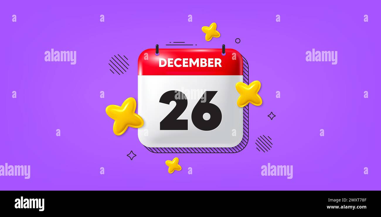 December 26 calender page Stock Vector Images Alamy