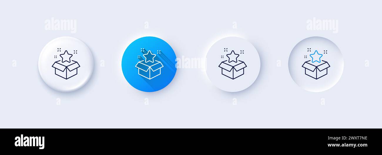 Loyalty program line icon. Bonus points. Discount box. Line icons. Vector Stock Vector
