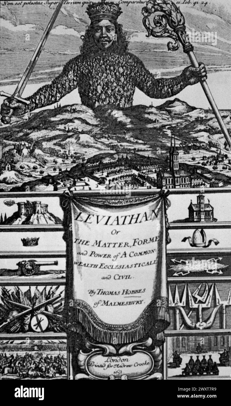 Frontispiece of Thomas Hobbes' Leviathan, England 1651 Stock Photo