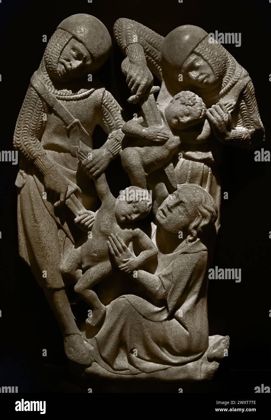 infanticide in Bethlehem 1300 - 1349 unknown (sculptor) Museum Mayer van den Bergh,  Antwerp, Belgium, Belgian. Stock Photo