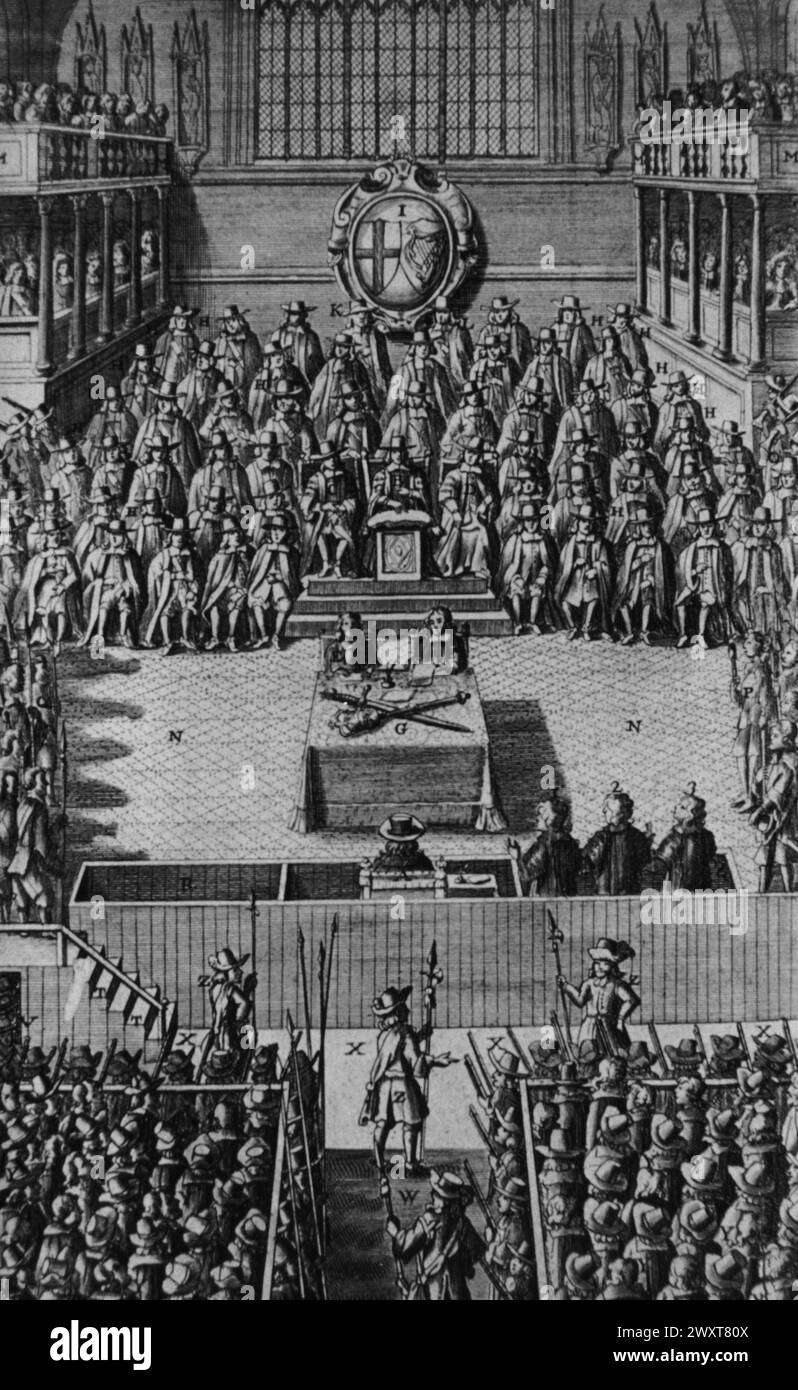 The trial of King Charles I of England, engraving, 17th century Stock ...