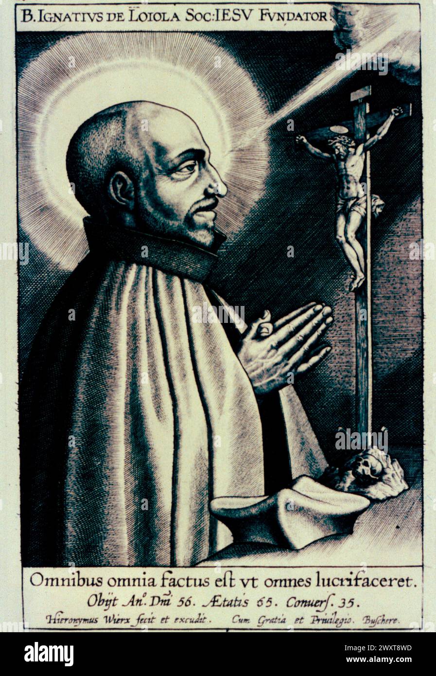 Portrait of Ignatius of Loyola, founder of the Jesuits, illustration, 16th century Stock Photo