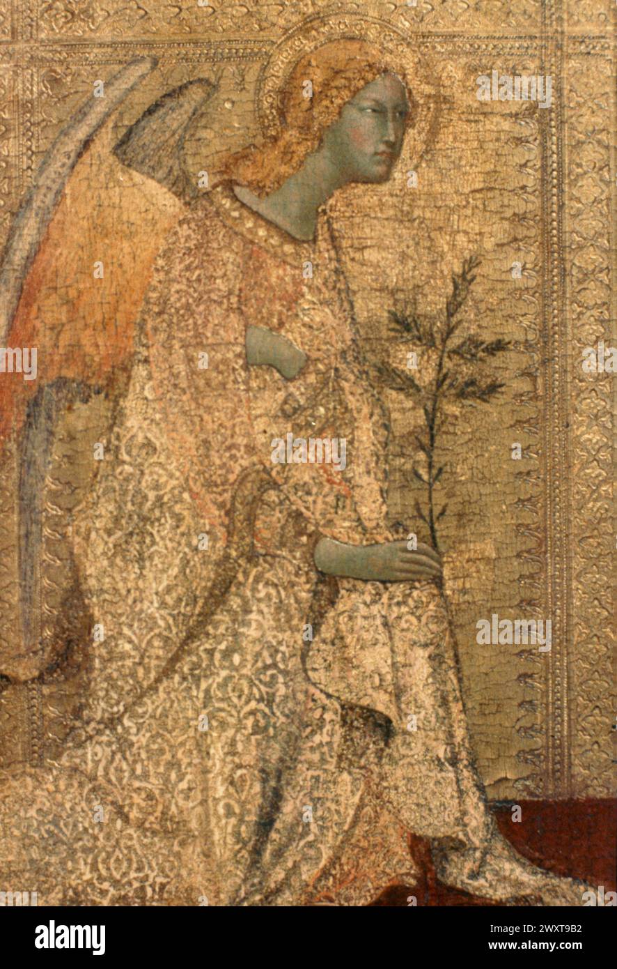 The Angel of the Annunciation, painting by Italian artist Simone Martini, 14th century Stock Photo