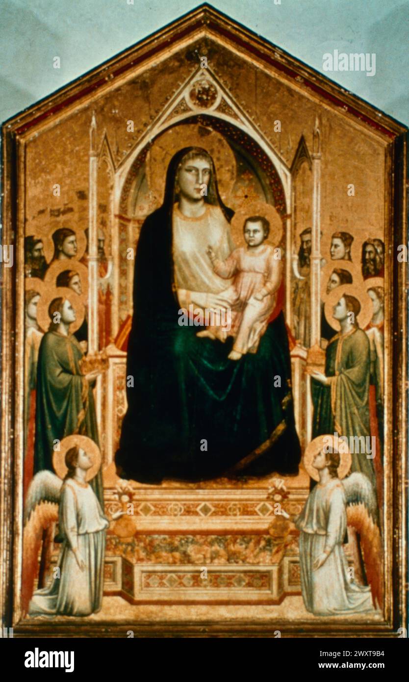 Madonna in Maestro, painting by Italian artist Giotto di Buondone, 13th century Stock Photo