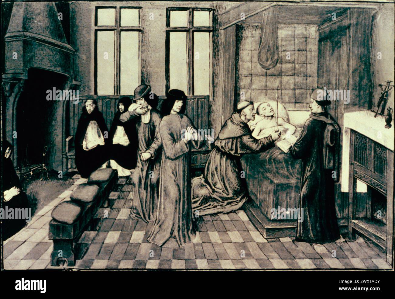 The Death of Godfrey of Bouillon, illustration from 15th century