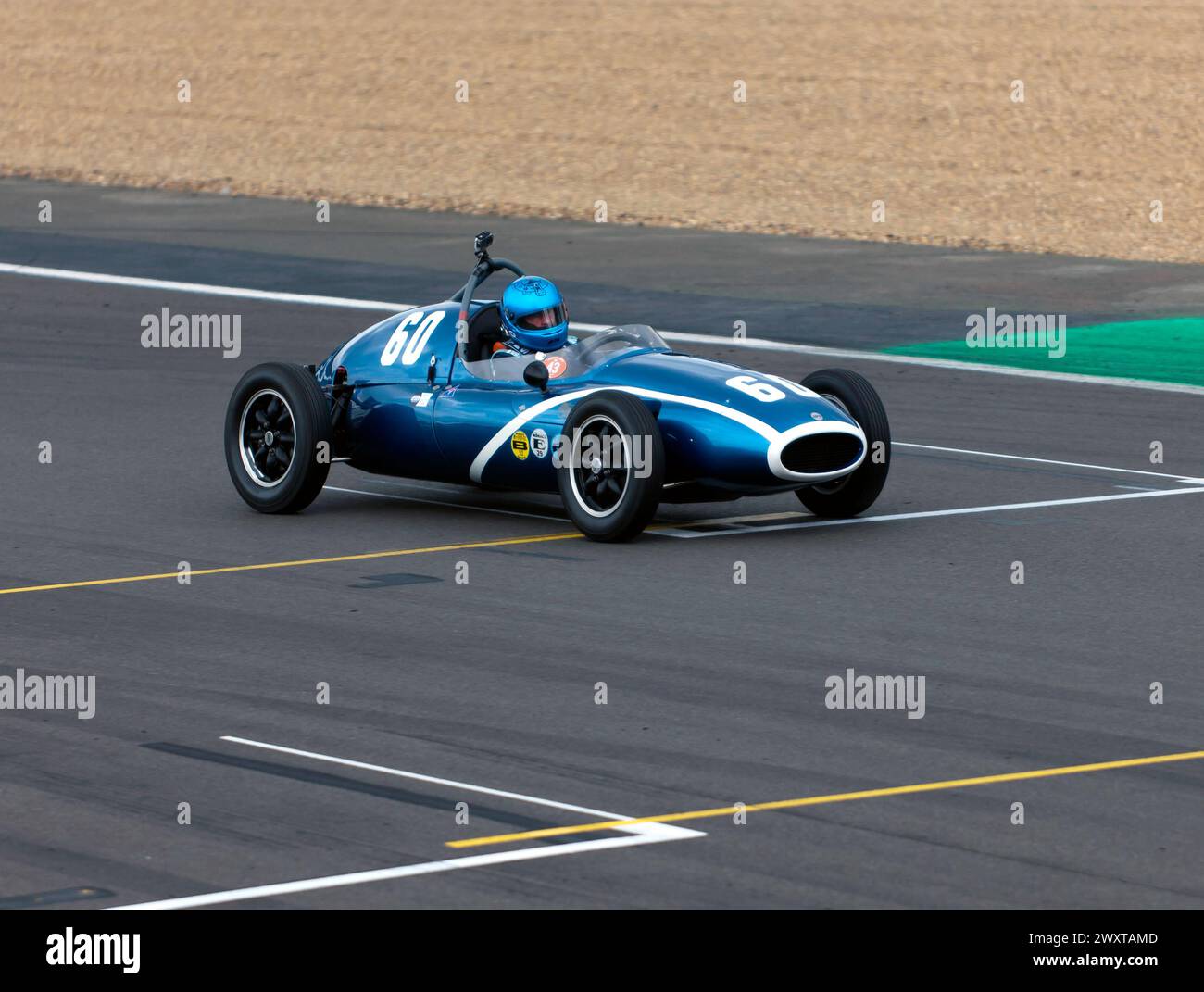 Syd Fraser driving his Blue, 1957, Cooper T43,during the HGPCA Rear-Engined, Pre'66  Grand Prix Cars Race Stock Photo