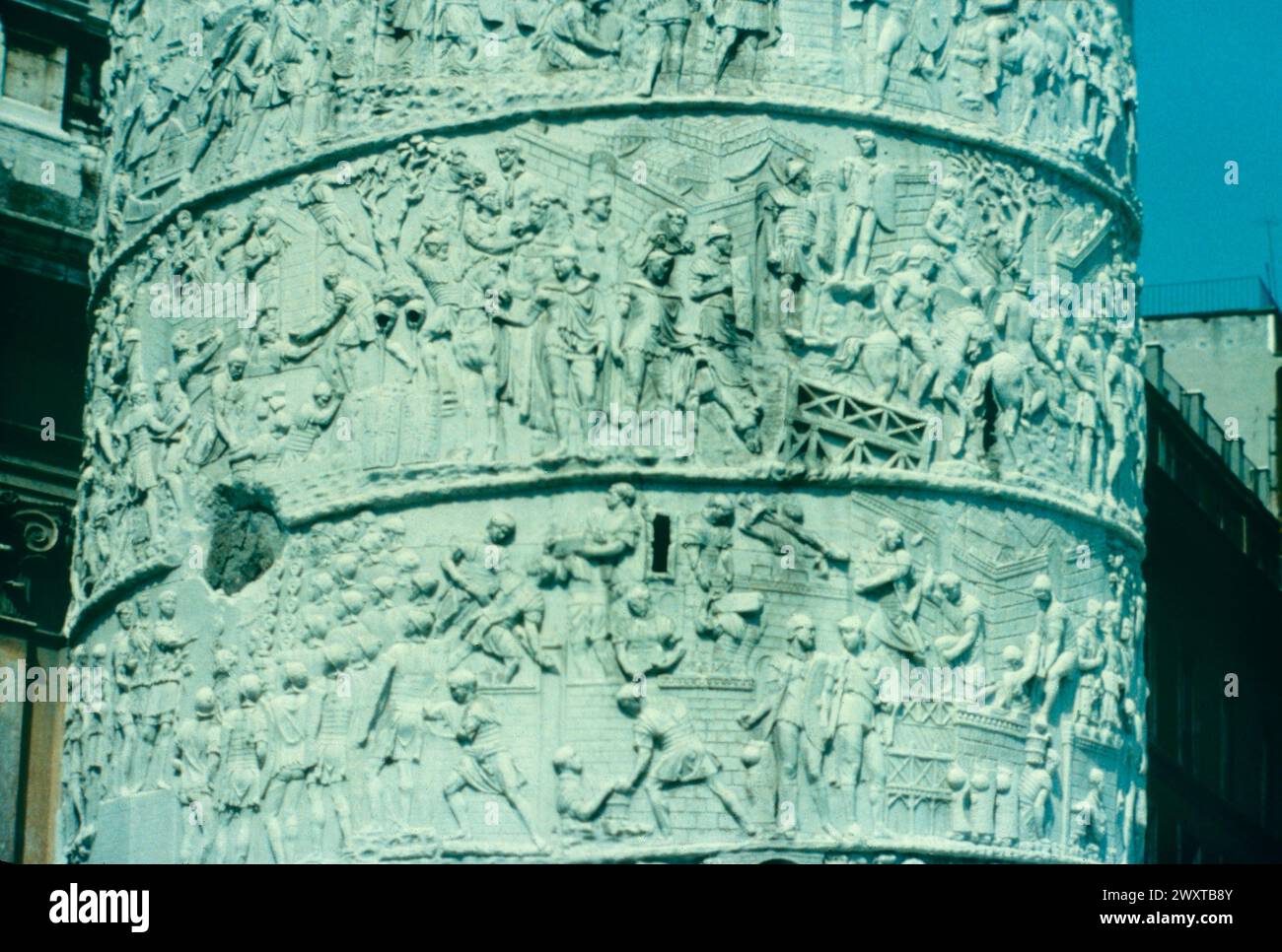 Roman army working on construction projects, marble relief on Trajan ...
