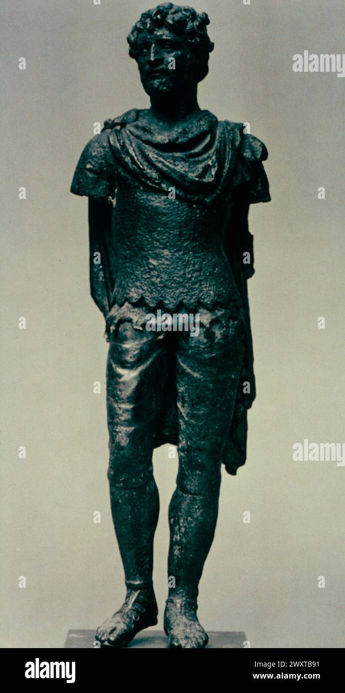 Gallo-Roman barbarian warrior, bronze statue, 50 BC Stock Photo
