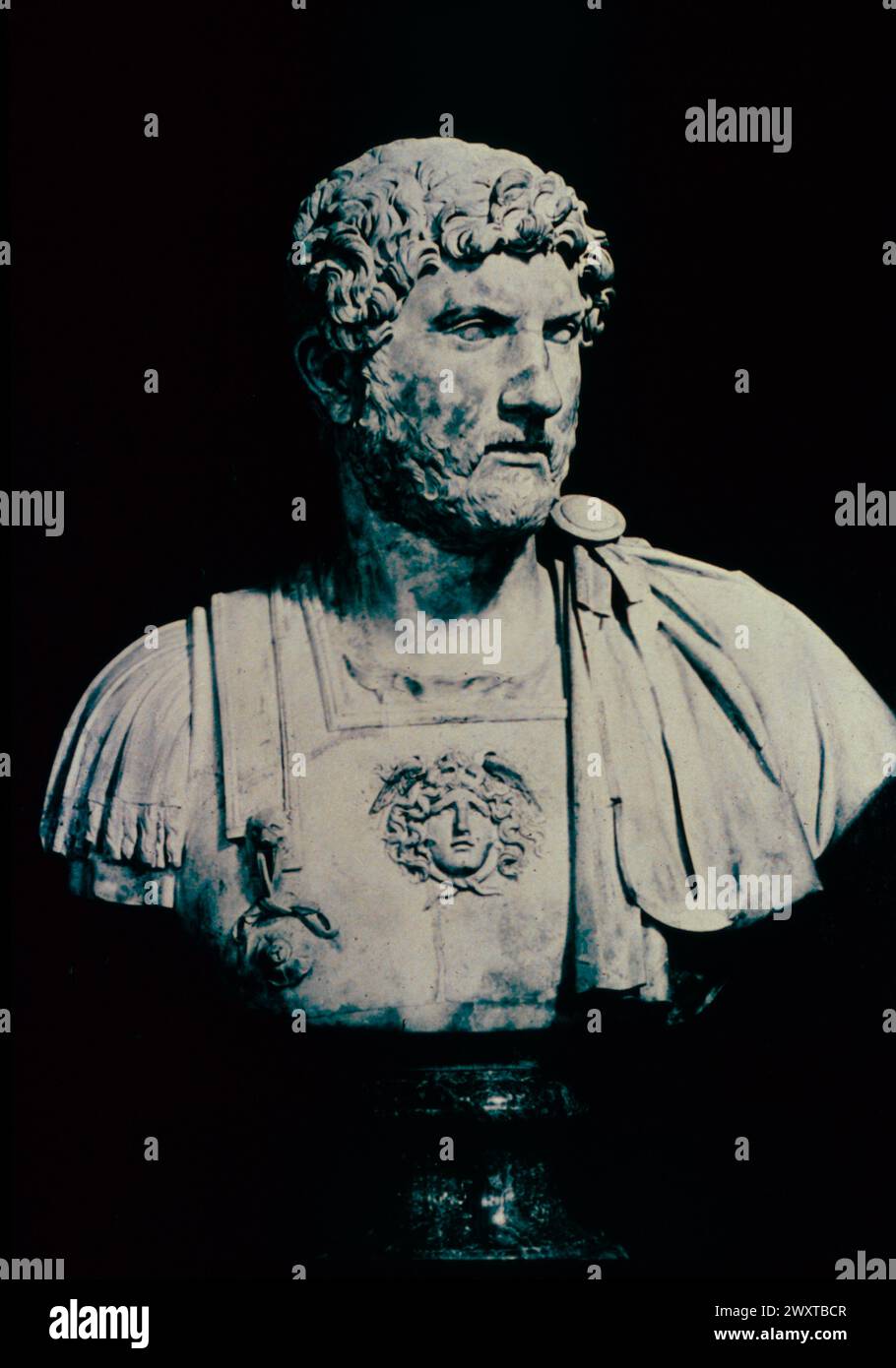 Roman emperor Hadrian, marble bust, Italy 150 AD Stock Photo
