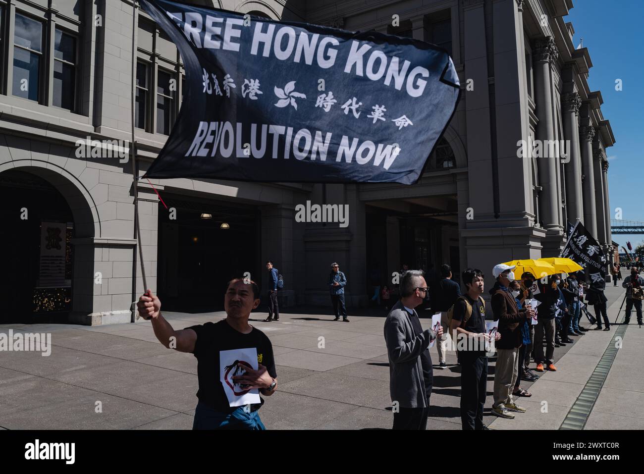 San Francisco, United States. 24th Mar, 2024. A group of protesters ...