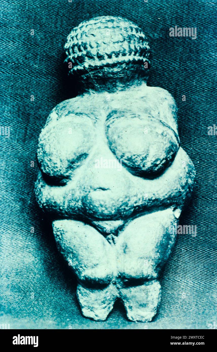 Venus of Willendorf, stone figure of a woman Stock Photo