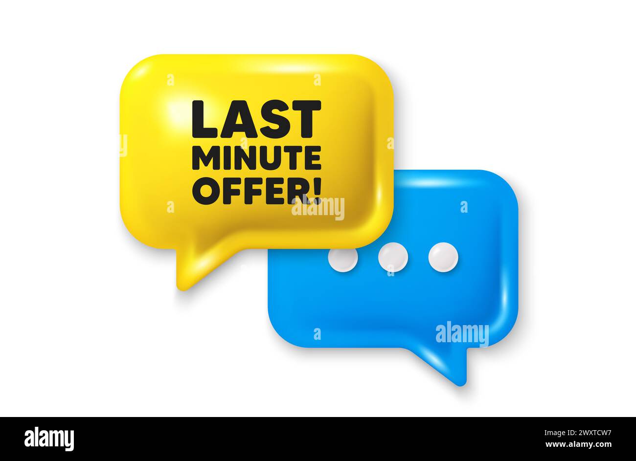 Last minute offer. Special price deal sign. Chat speech bubble 3d icon. Vector Stock Vector