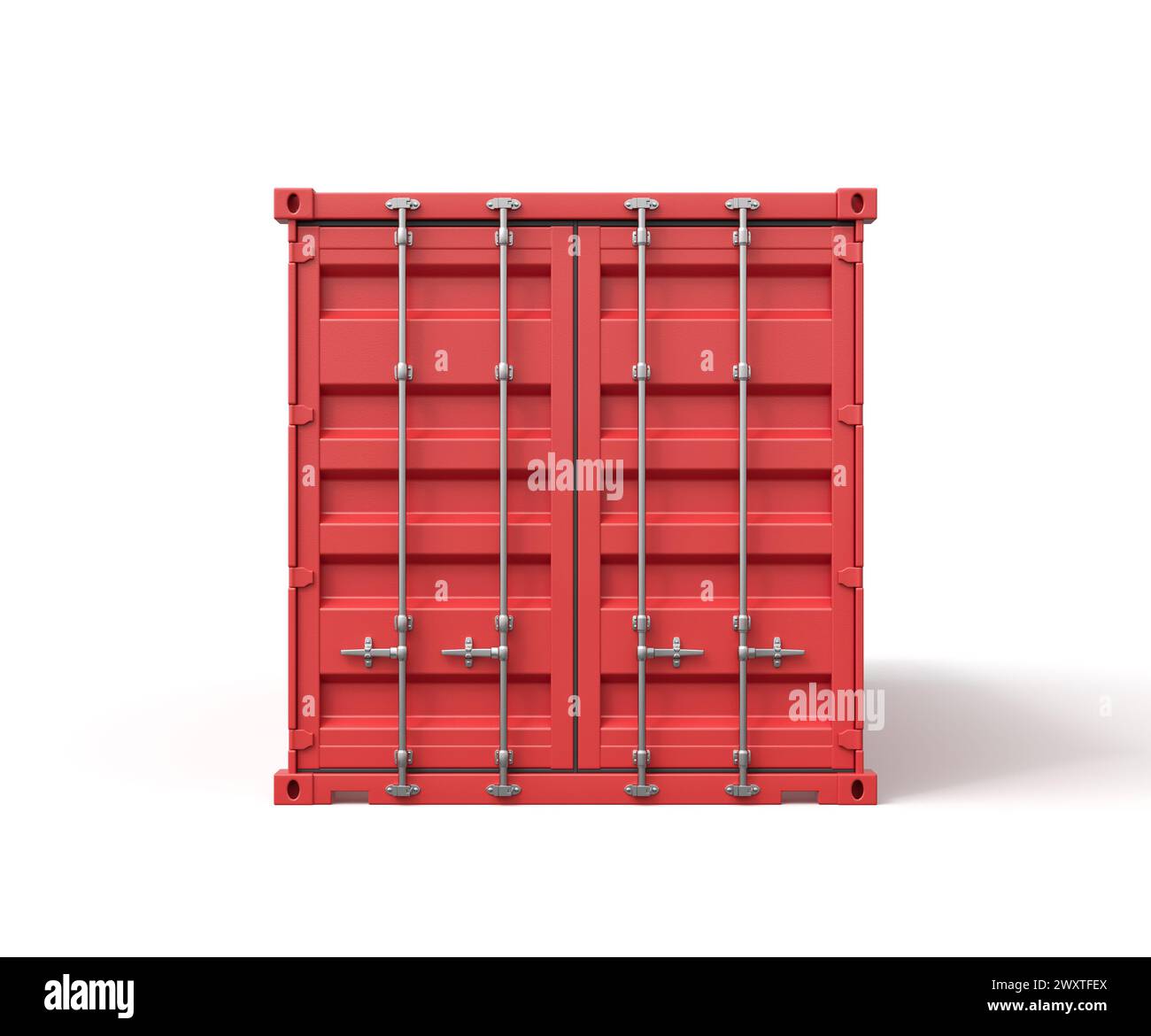 Close Container Images 3d rendering of closed red cargo container isolated on white background ...