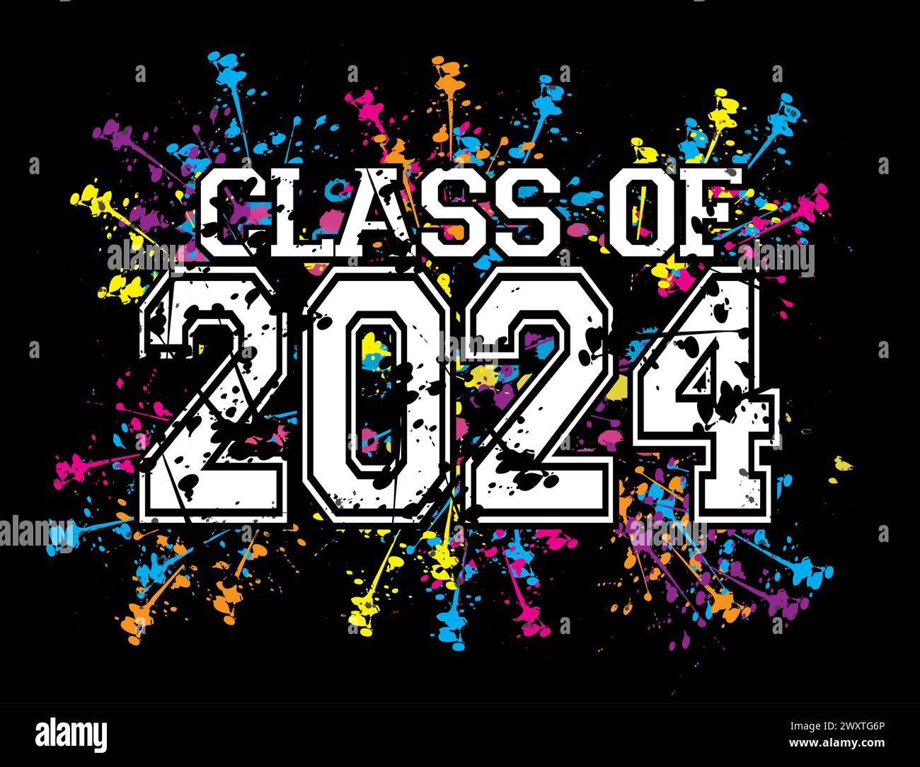 Class of 2024 Paint Splatter Banner Stock Photo - Alamy