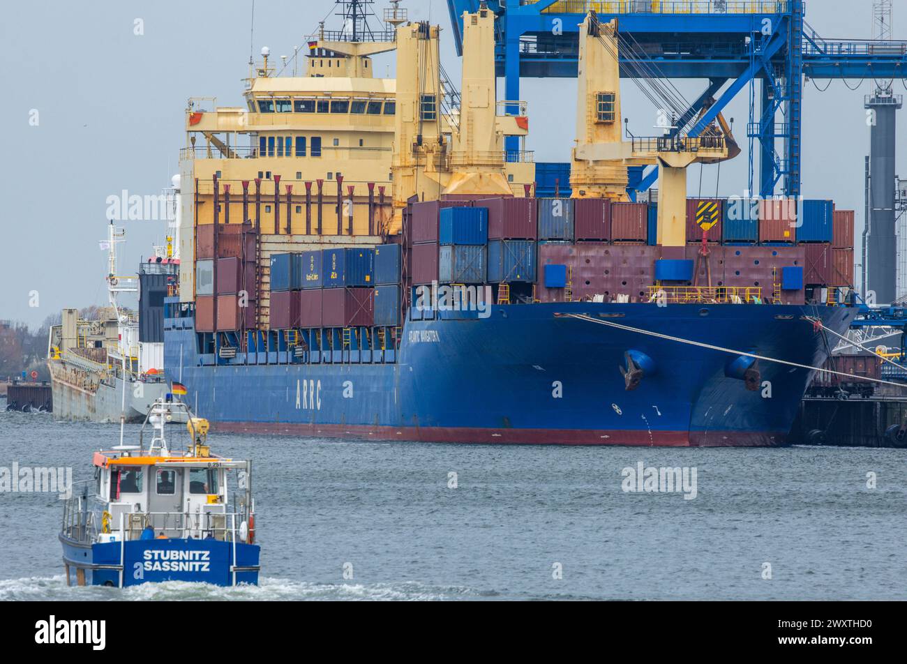 Rostock, Germany. 02nd Apr, 2024. The 193-meter-long freighter ...