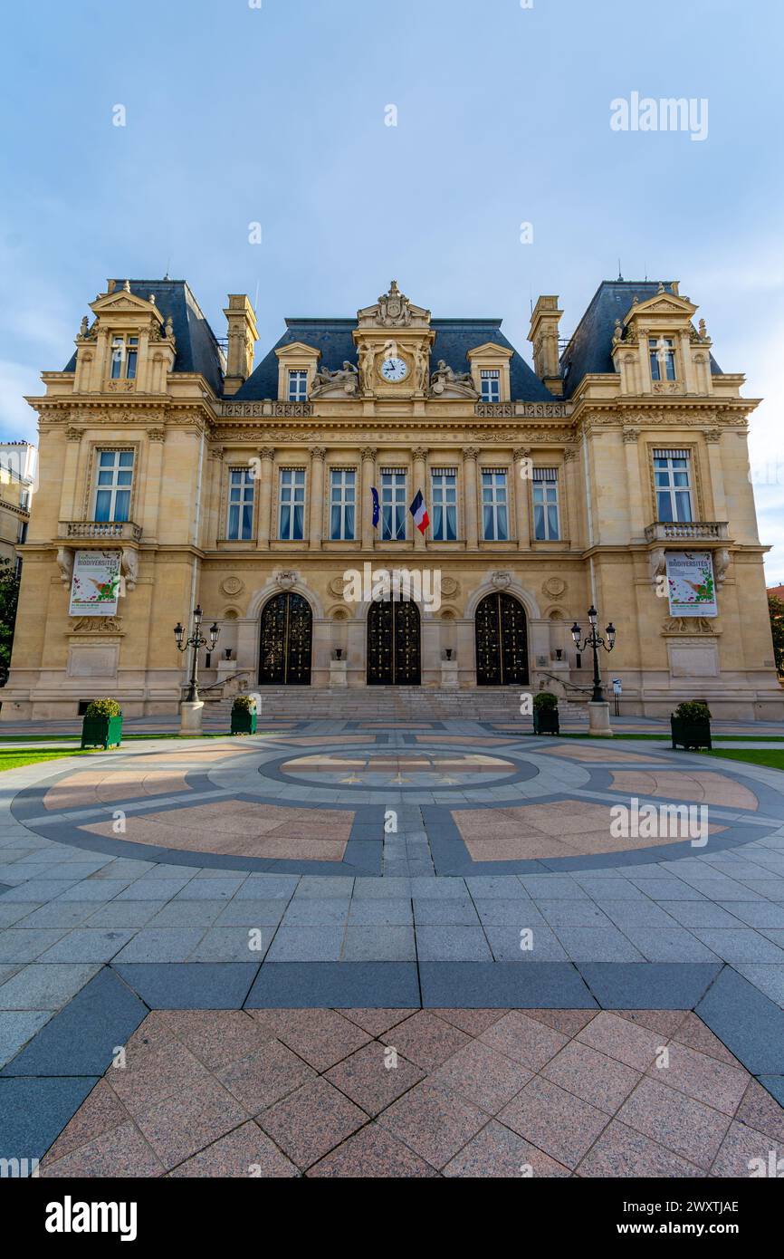 Exterior view of the city hall of Neuilly-sur-Seine, a town located in the French department of Hauts-de-Seine, in the Ile-de-France region Stock Photo
