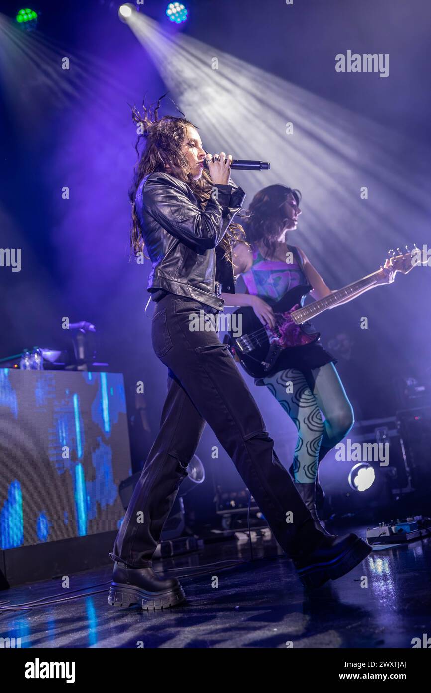 Milan, Italy. 01st Apr, 2024. The American singer-songwriter Cari Elise Fletcher known on stage only as FLETCHER performs live on stage at Fabrique during the 'In Serch Of The Antidote Tour. Credit: Rodolfo Sassano/Alamy Live News Stock Photo