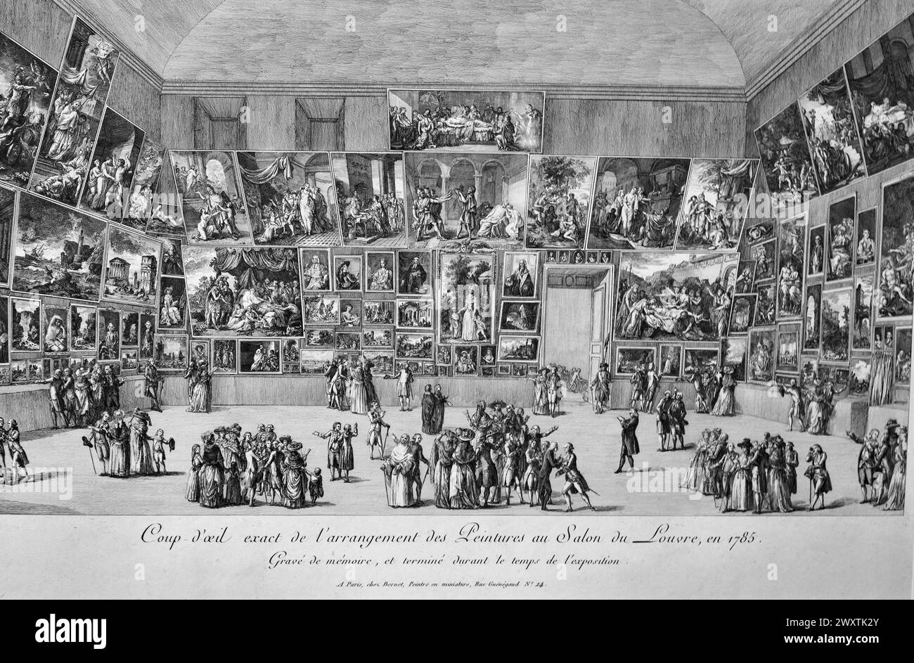 Exhibition at the Salon du Louvre in 1785, Pietro Antonio Martini, Pushkin State Museum of Fine Arts, Moscow, Russia Stock Photo