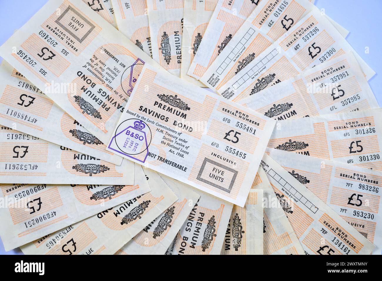 Premium Bond certificates Stock Photo