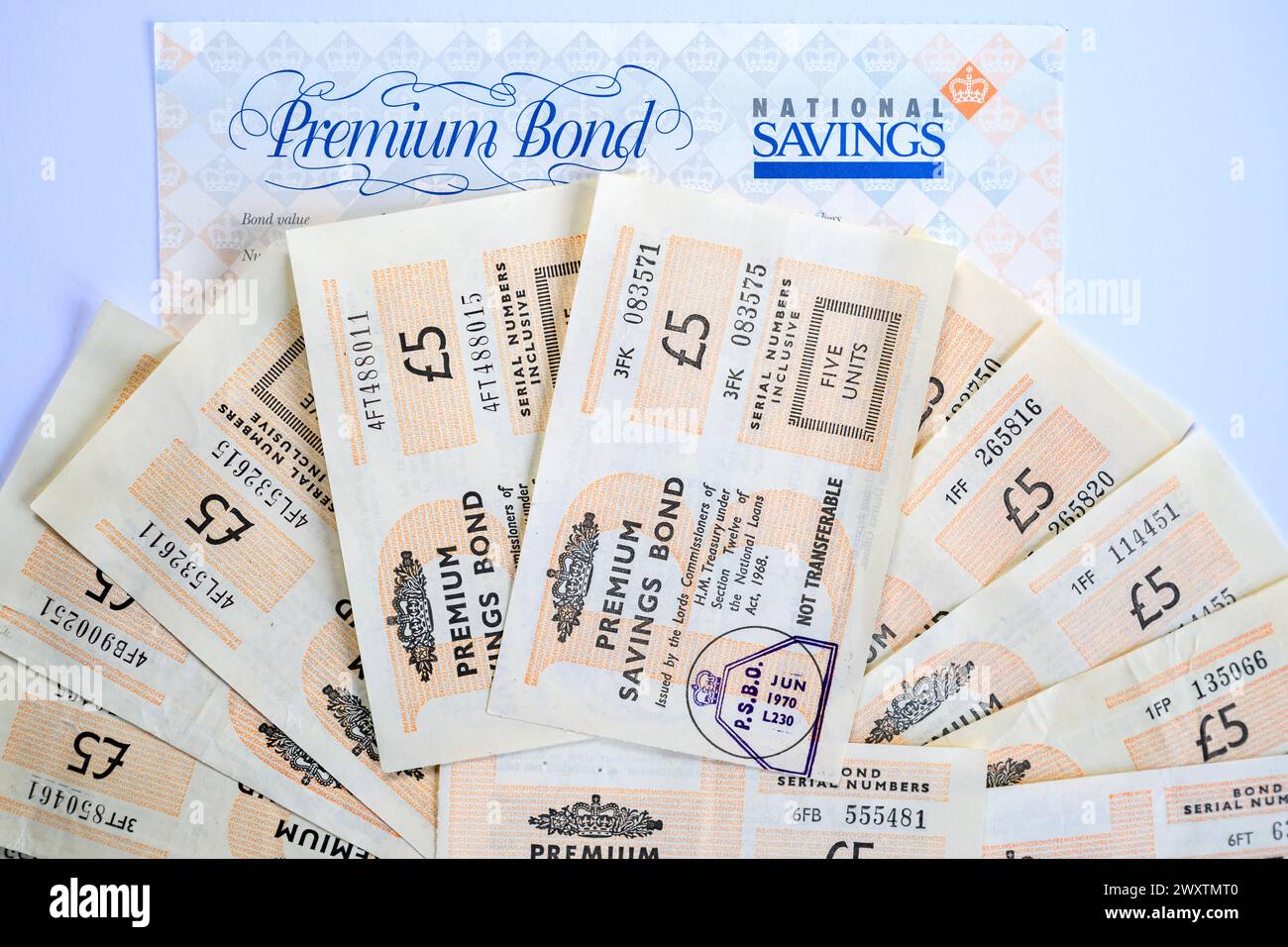 Premium Bond certificates Stock Photo