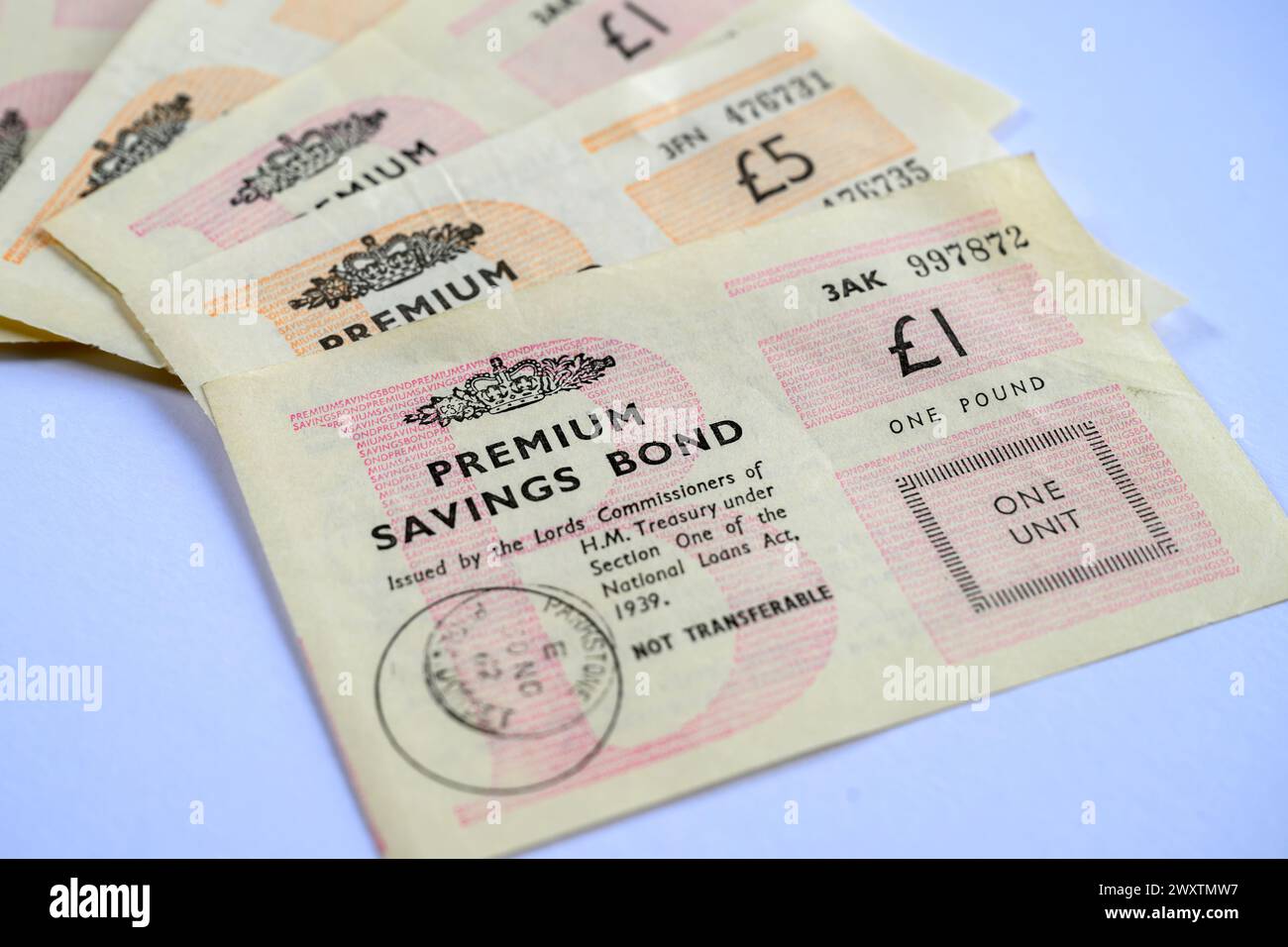 Premium Bond certificates Stock Photo