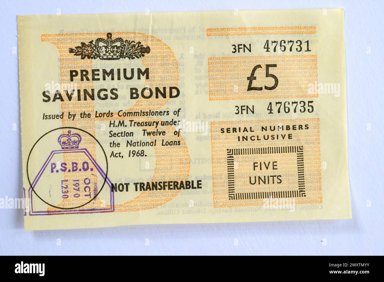Premium Bond certificates Stock Photo