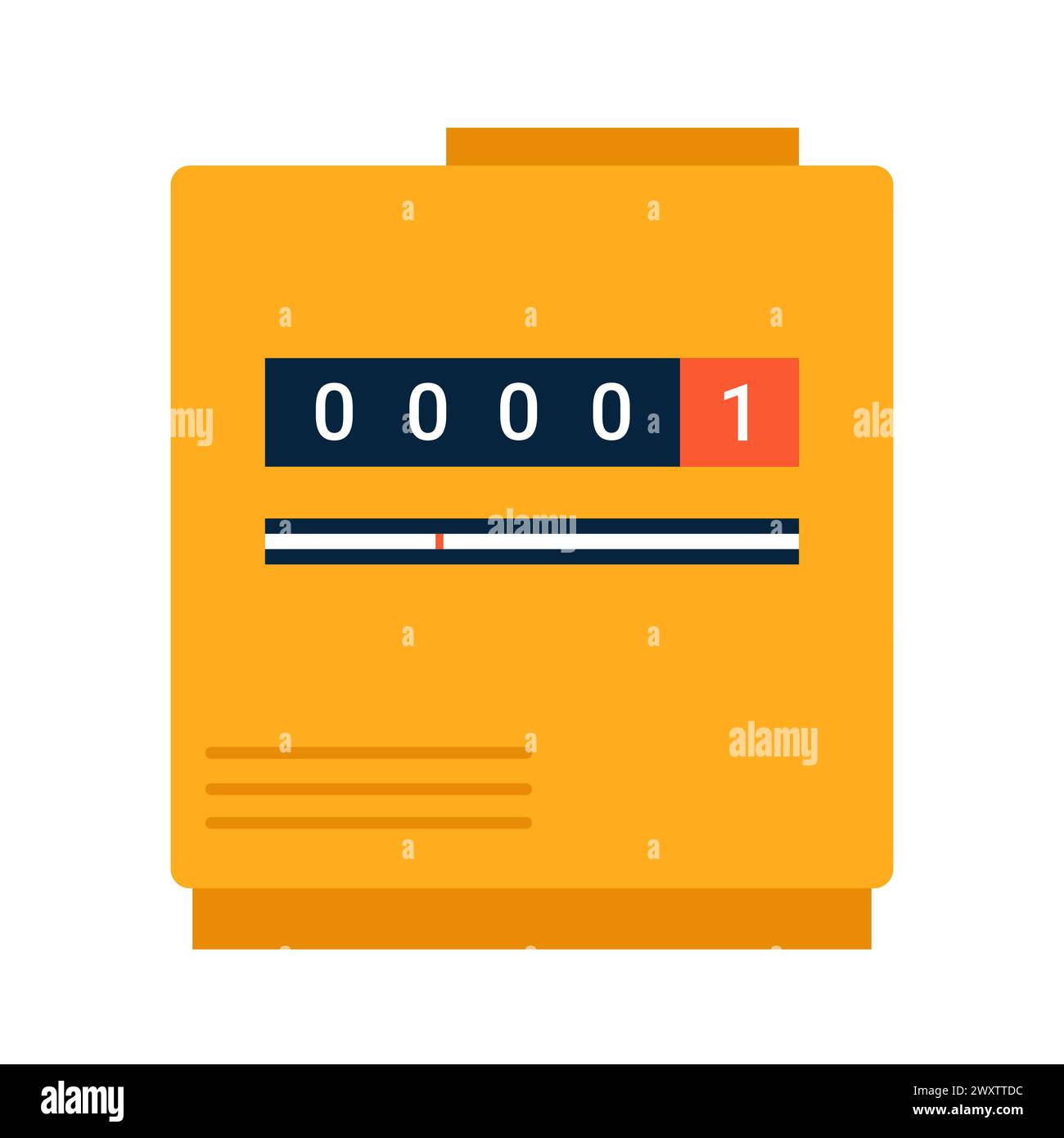 Electricity meter device. Electrician tools, electrician supplies flat