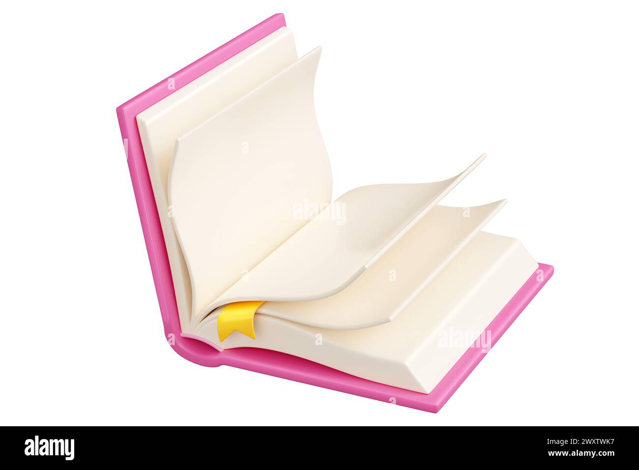 Open book with pink hardcover 3d render illustration Stock Photo - Alamy