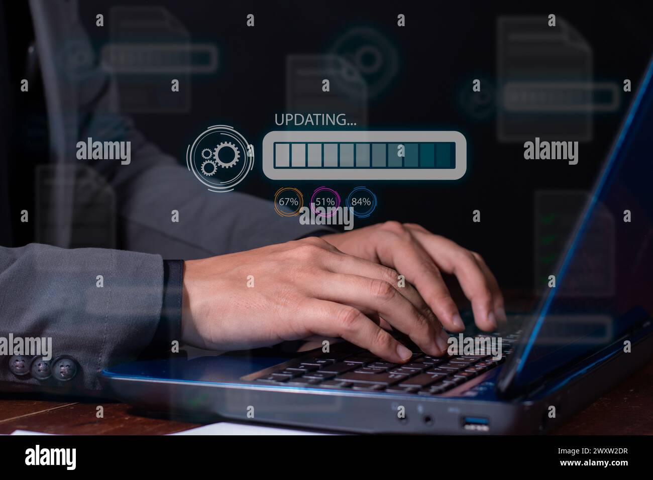 Document upload cloud hi-res stock photography and images - Alamy