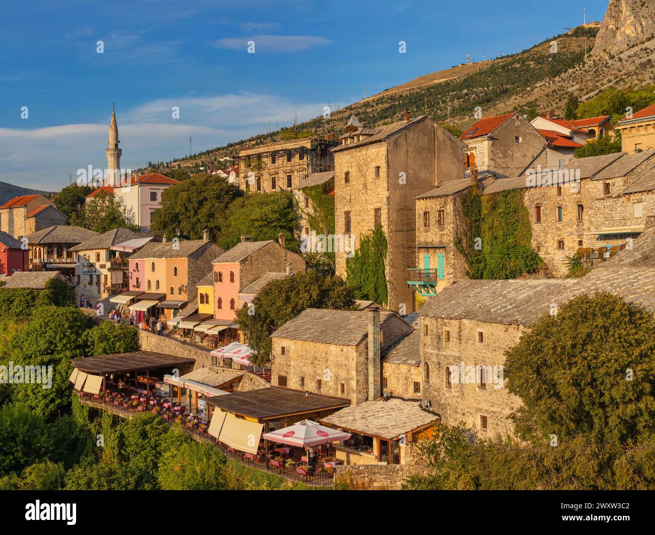 Cityscape of Mostar, Bosnia Stock Photo