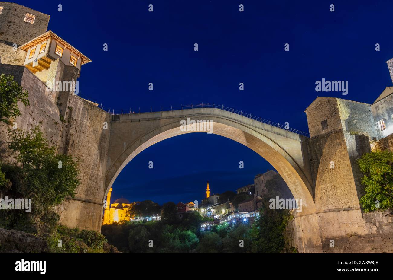 Stari most, Old Bridge, 16th century Ottoman bridge, Mostar, Bosnia Stock Photo