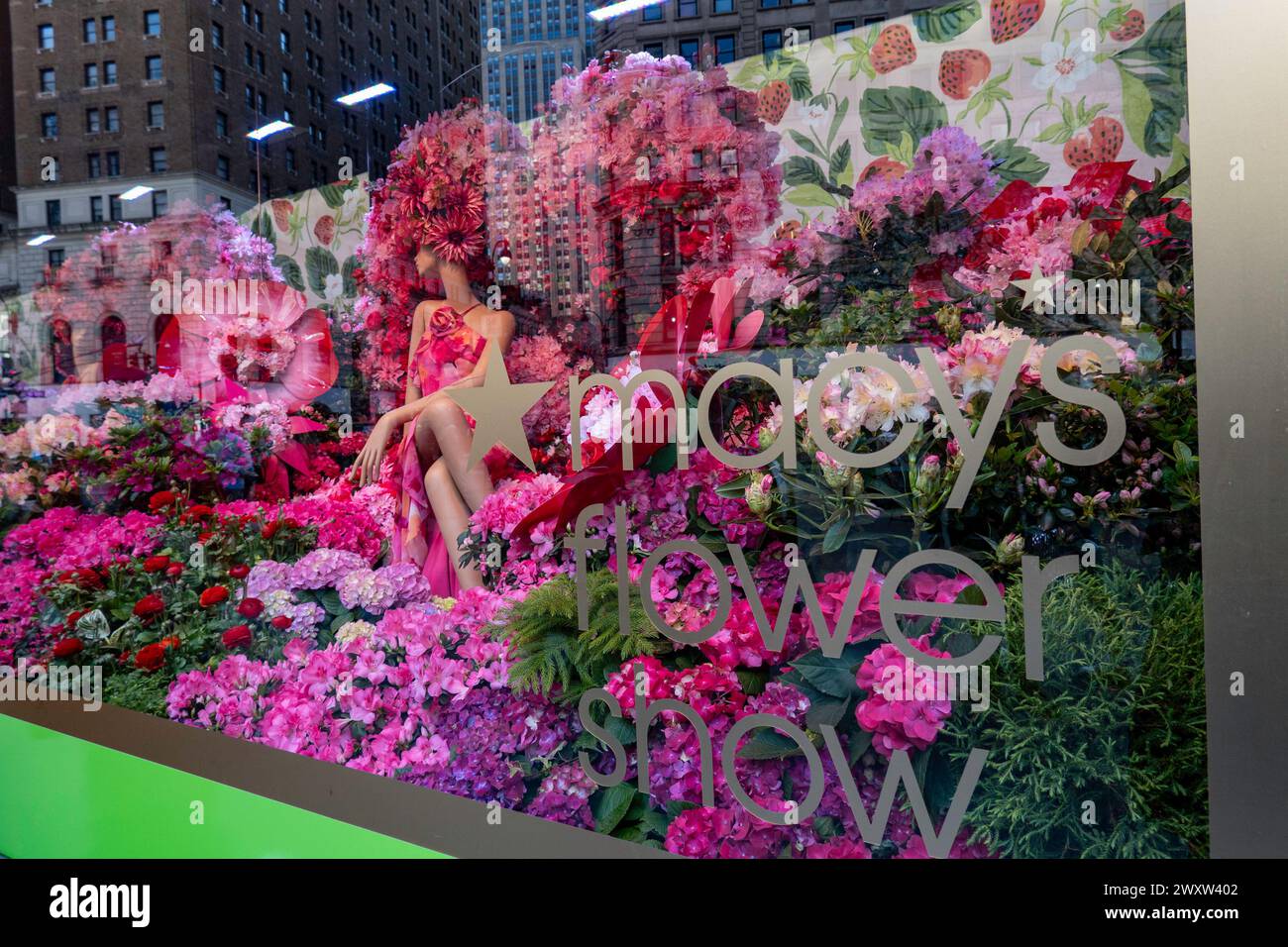 Macy's Flower Show Window, 2024, NYC, USA Stock Photo Alamy