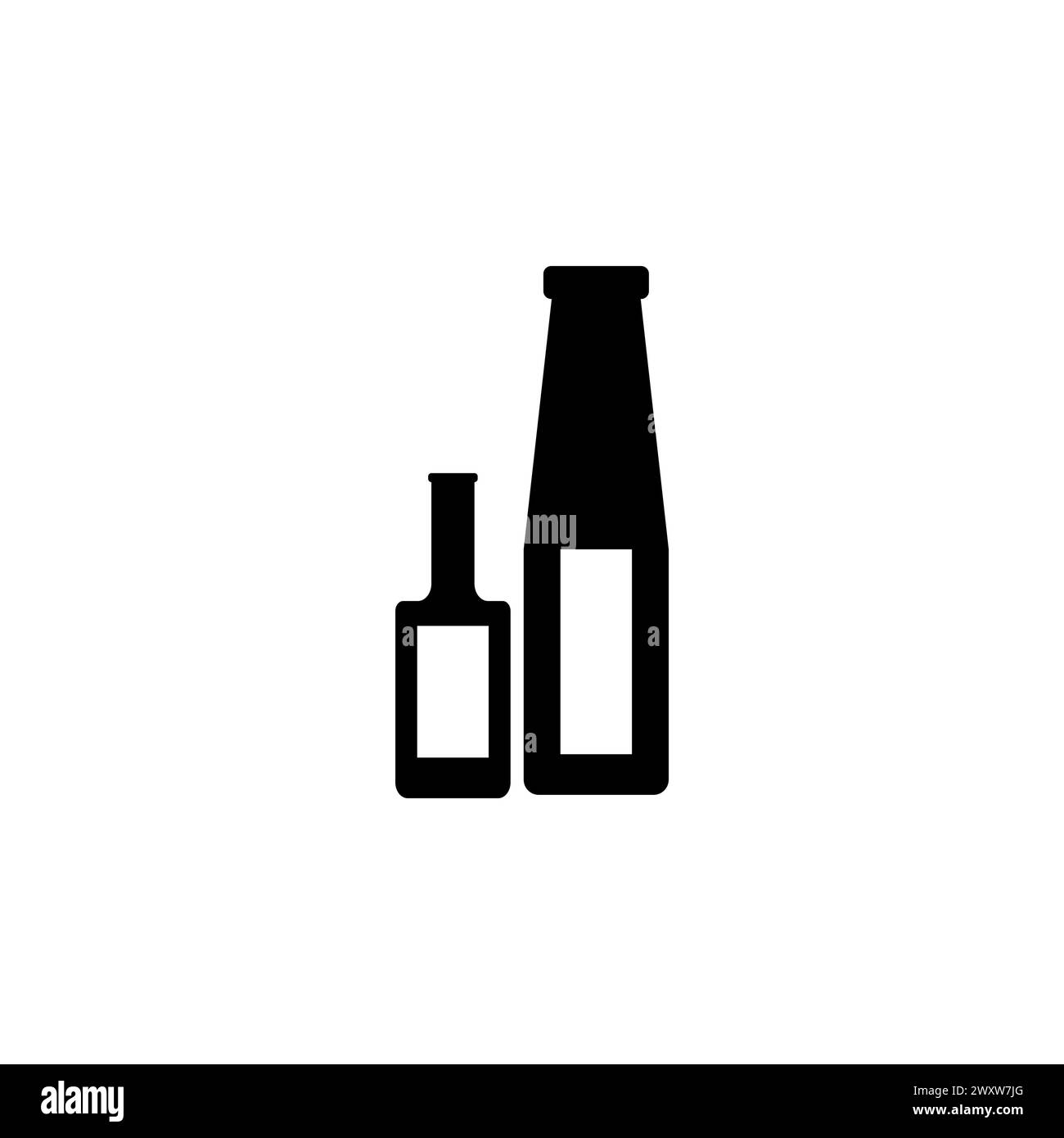 Ketchup and Mustard Sauce Bottle flat vector icon. Simple solid symbol