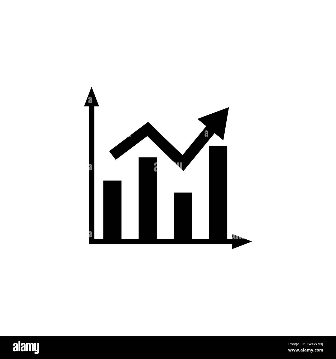 Graph Chart flat vector icon. Simple solid symbol isolated on white ...