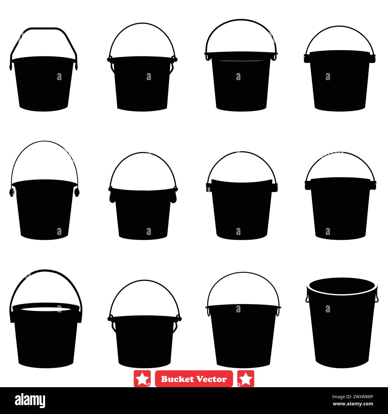 Bucket Vector Silhouette Bundle Explore Endless Possibilities for 