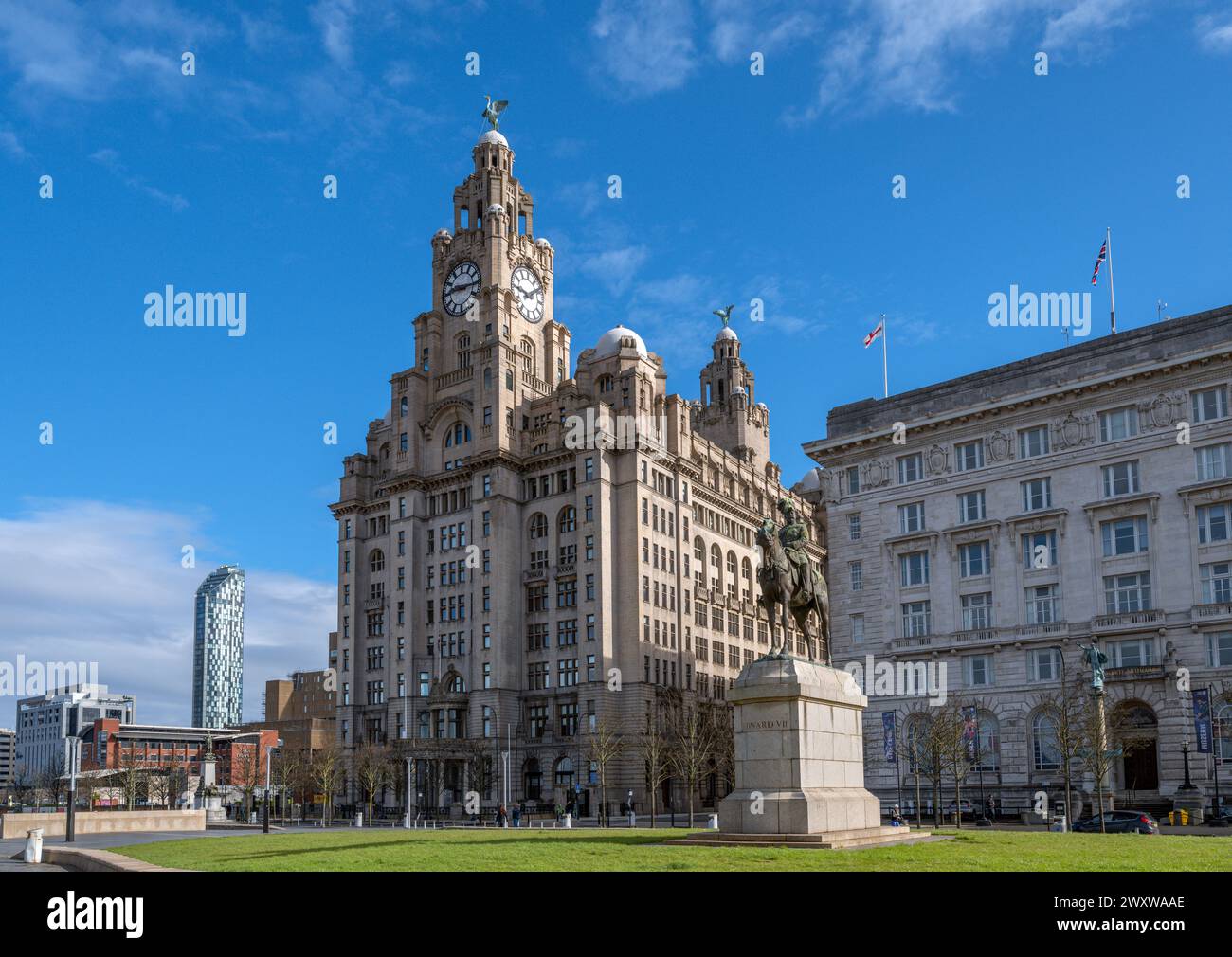 The Liver Building, Liverpool, Merseyside, England, UK Stock Photo