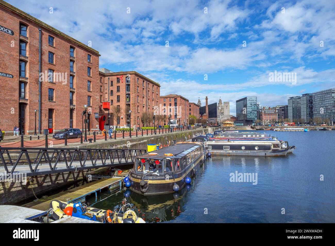 Albert Dock from Salthouse Dock, Liverpool, Merseyside, England, UK Stock Photo