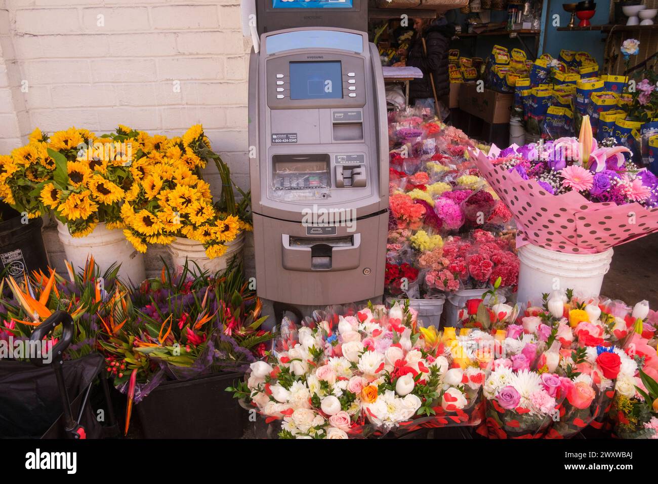 The Los Angeles Flower District, Los Angeles, California, USA Stock