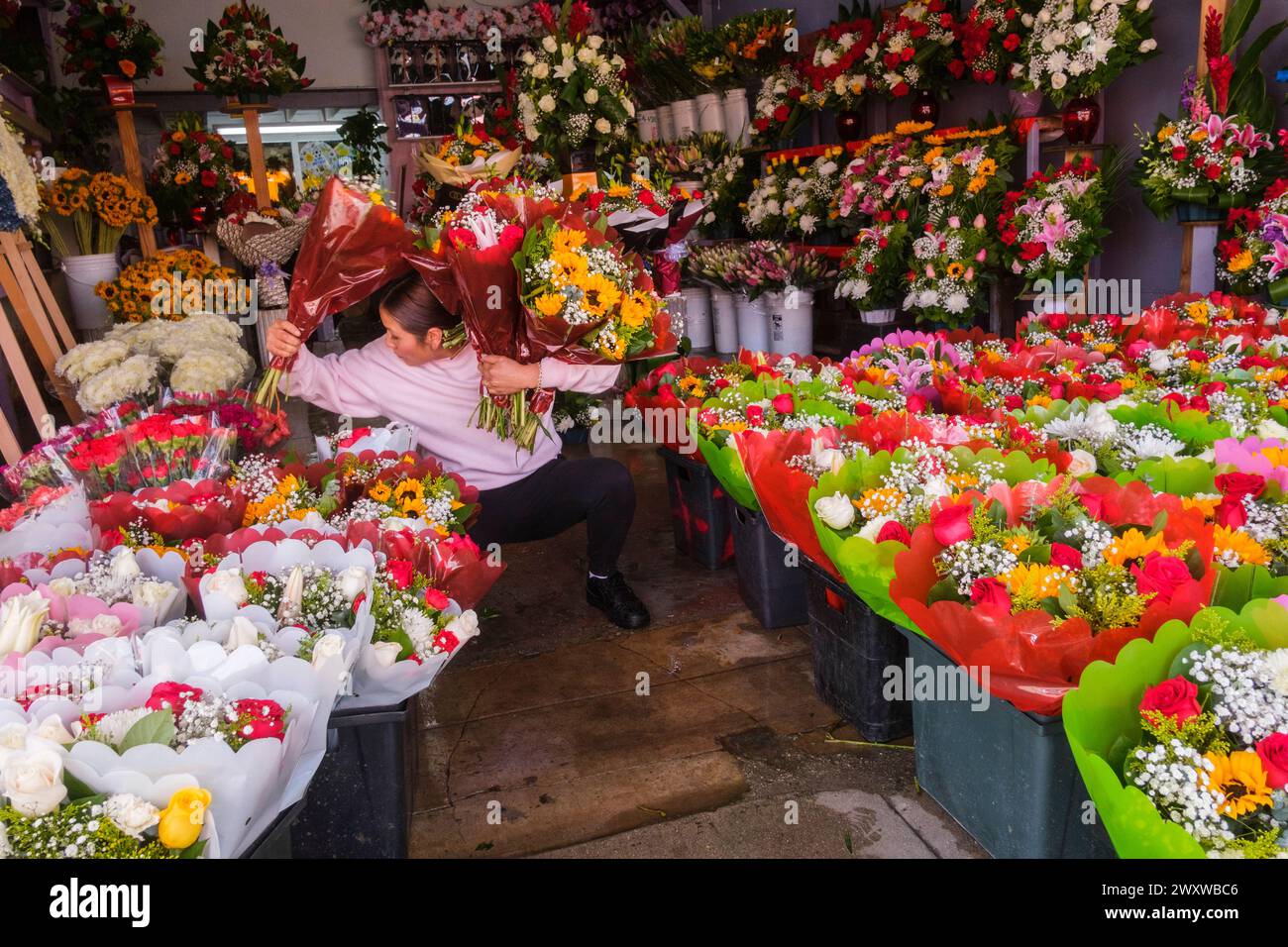 The Los Angeles Flower District, Los Angeles, California, USA Stock ...