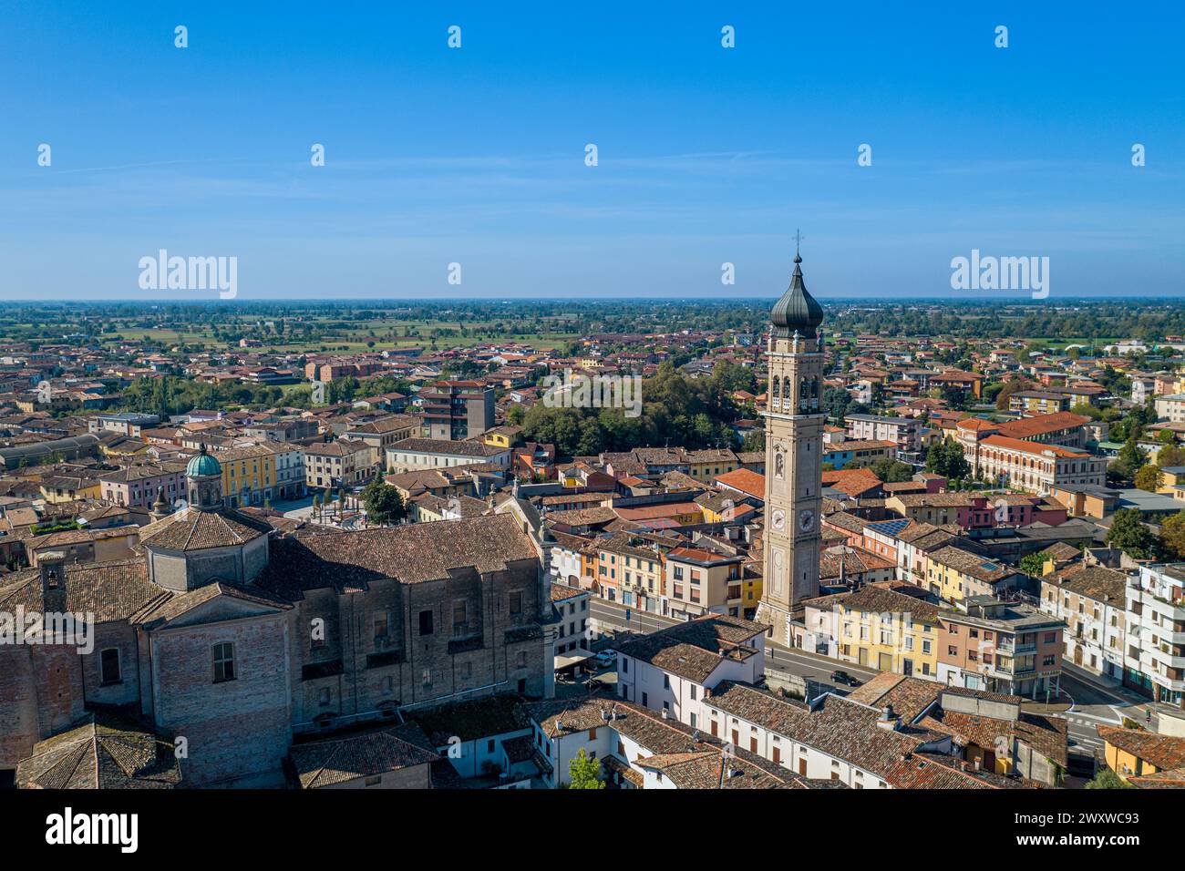 view of town Carpenedolo, Brescia Lombardy Italy Stock Photo