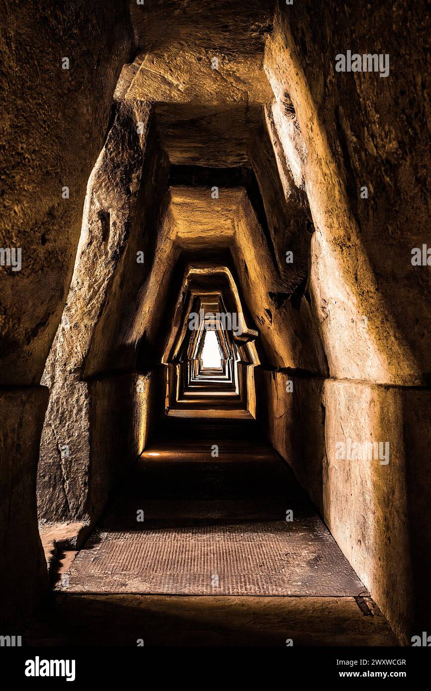 Italy Campania Pozzuoli archeological area of Cuma - Sibyl's Cave Stock Photo