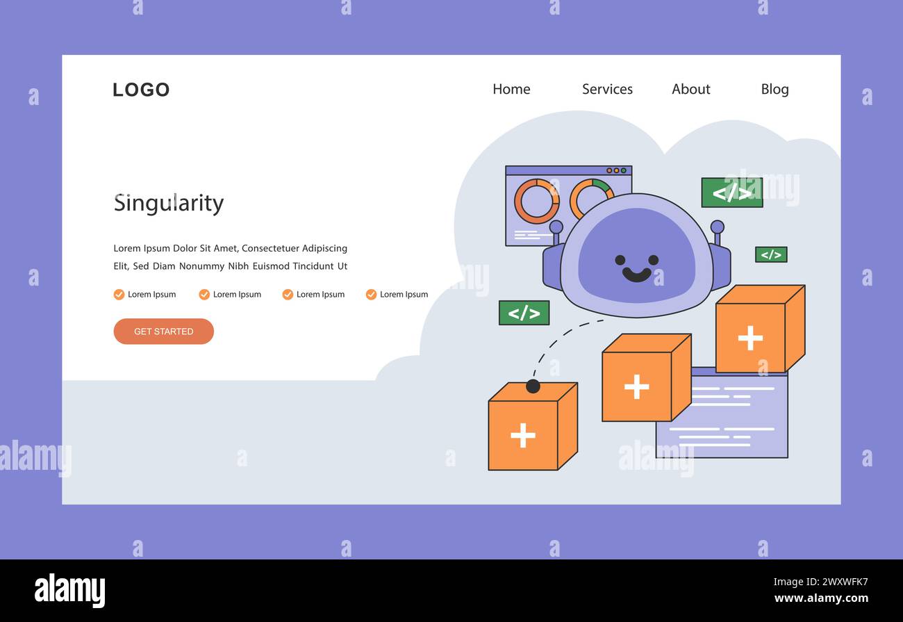 AI ethics web or landing. Evolving artificial intelligence and neuron ...