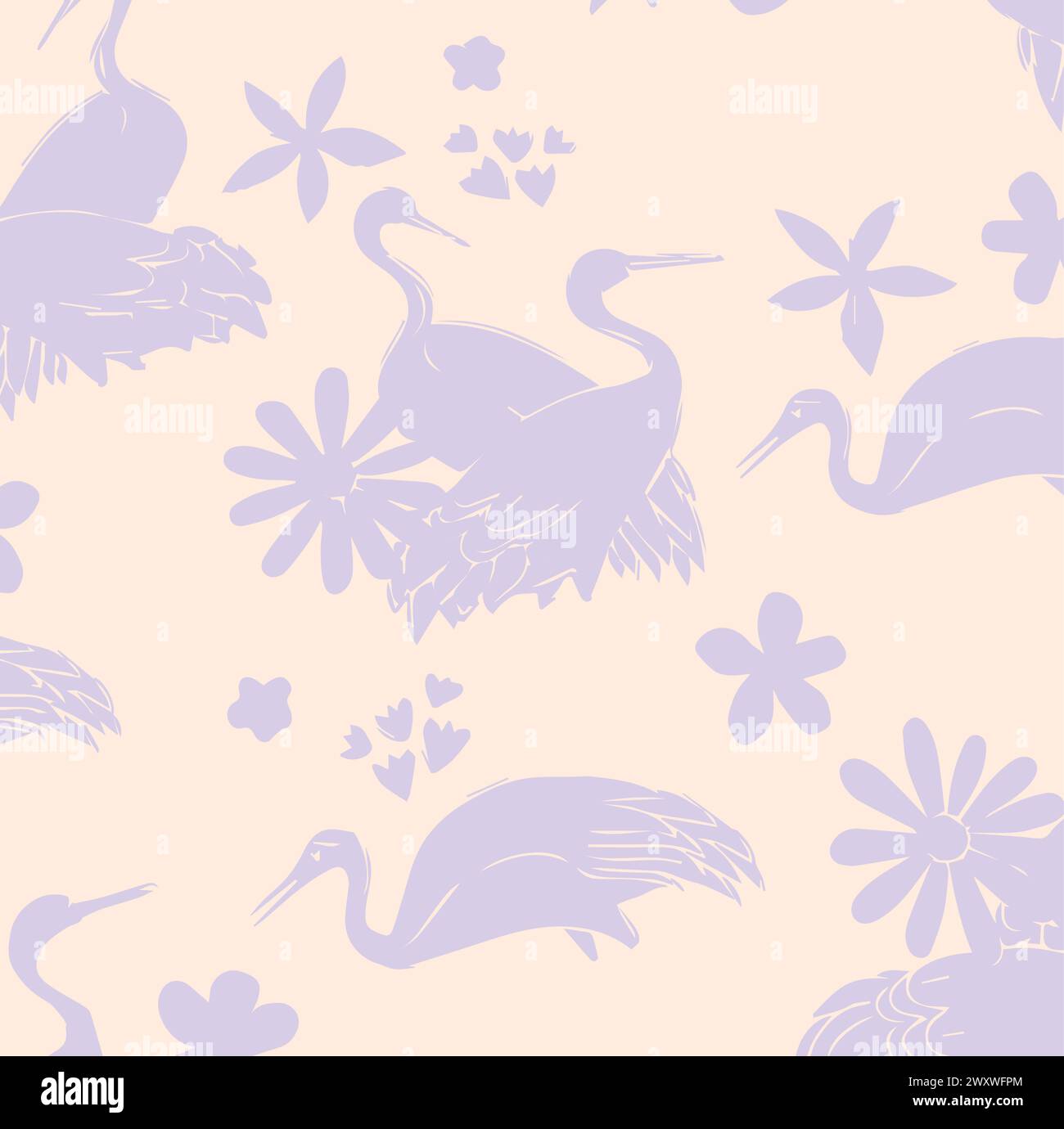 Seamless pattern with flowers and leaves and cute bunnies. Vector file ...