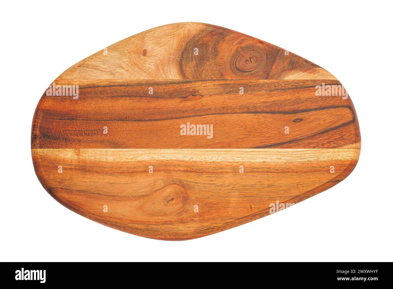 Wooden plate isolated on white background Stock Photo