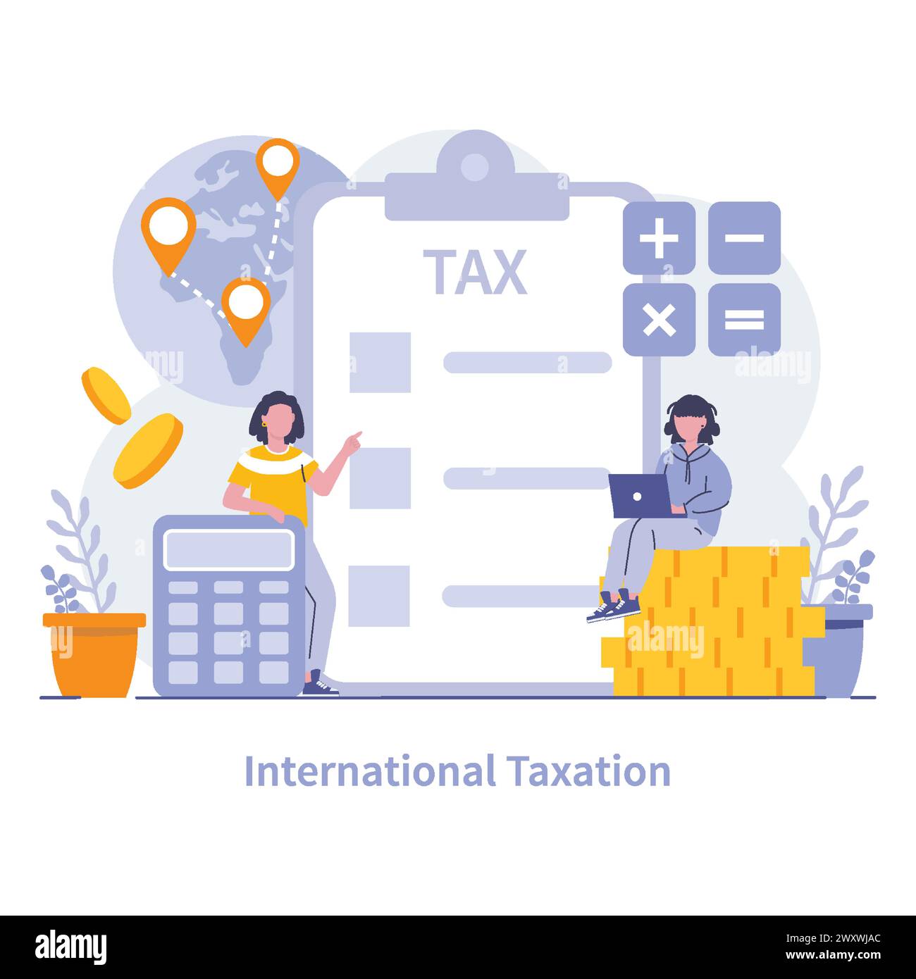 International Taxation concept. Experts navigate global fiscal policies ...