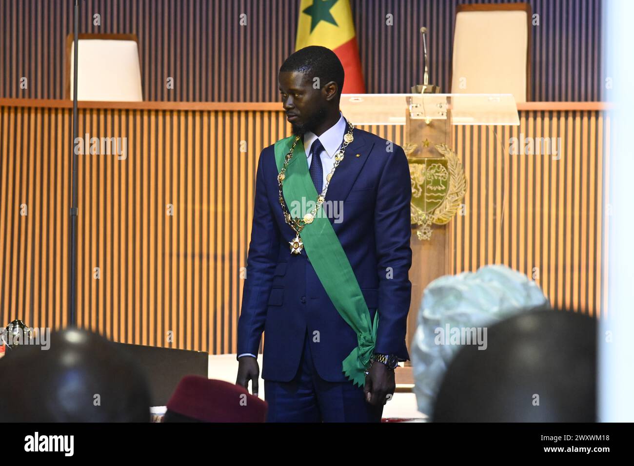 Diamniadio, Senegal. 2nd Apr, 2025. Bassirou Diomaye Faye, the newly