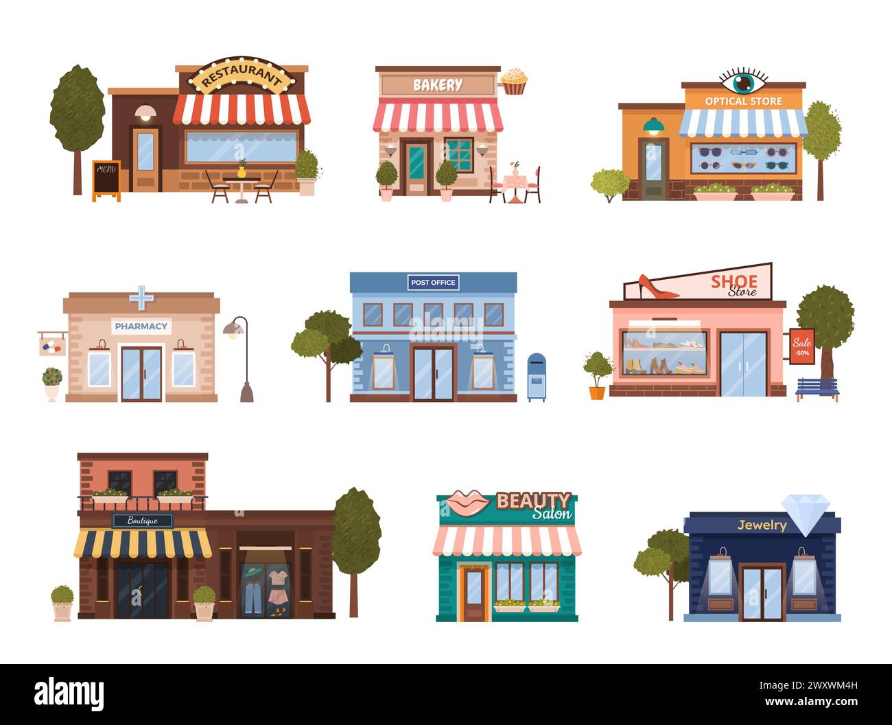 Set of various flat urban buildings icons Stock Vector Image & Art - Alamy