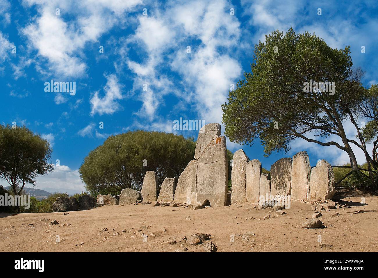 Italy Sardinia Arzachena Tomb of Giants Li Lolghi Stock Photo
