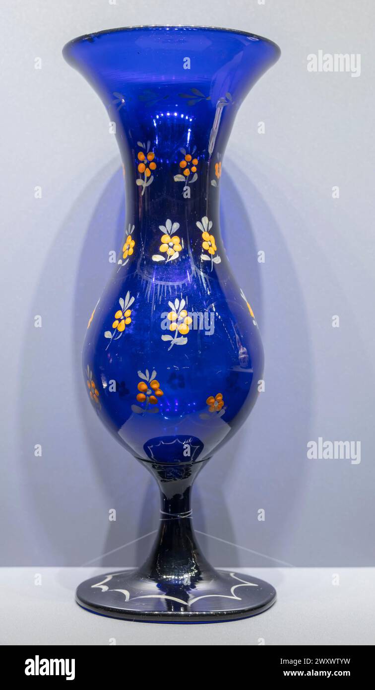 Vintage Turkish vase, 19th century, Turkish and Islamic Arts Museum, Istanbul, Turkey Stock Photo